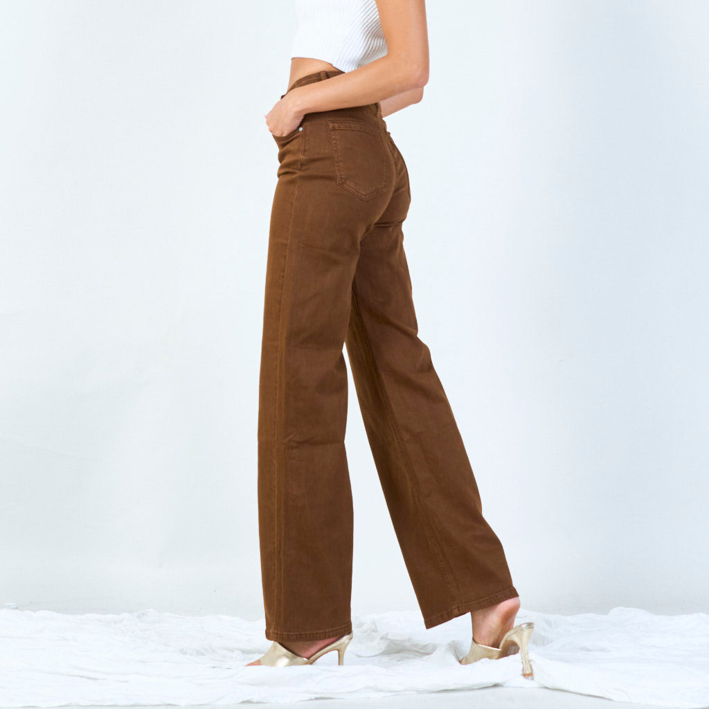 Pantalon en denim à jambes larges