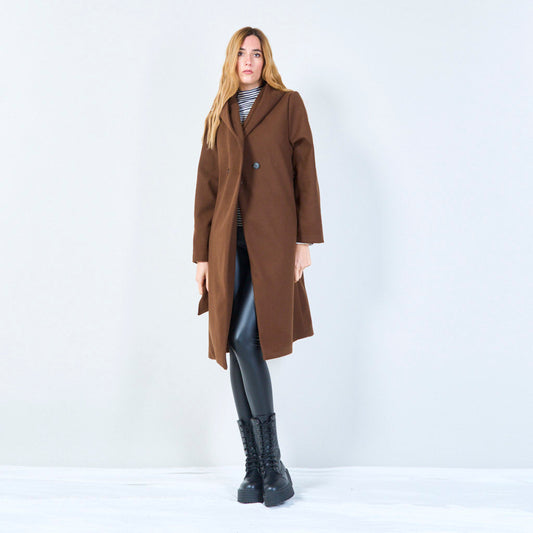Manteau long élégant avec capuche
