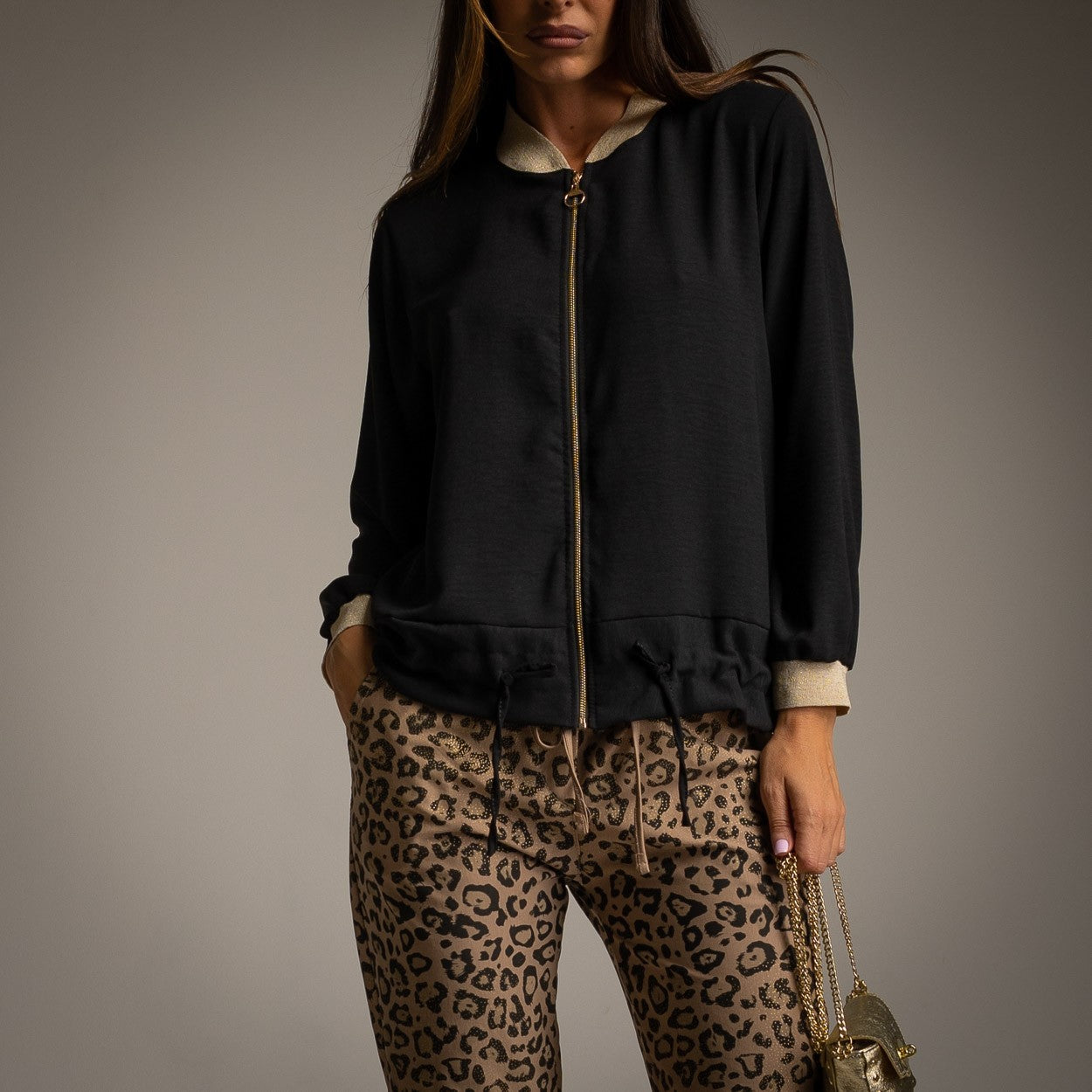 Bomber élastique lurex
