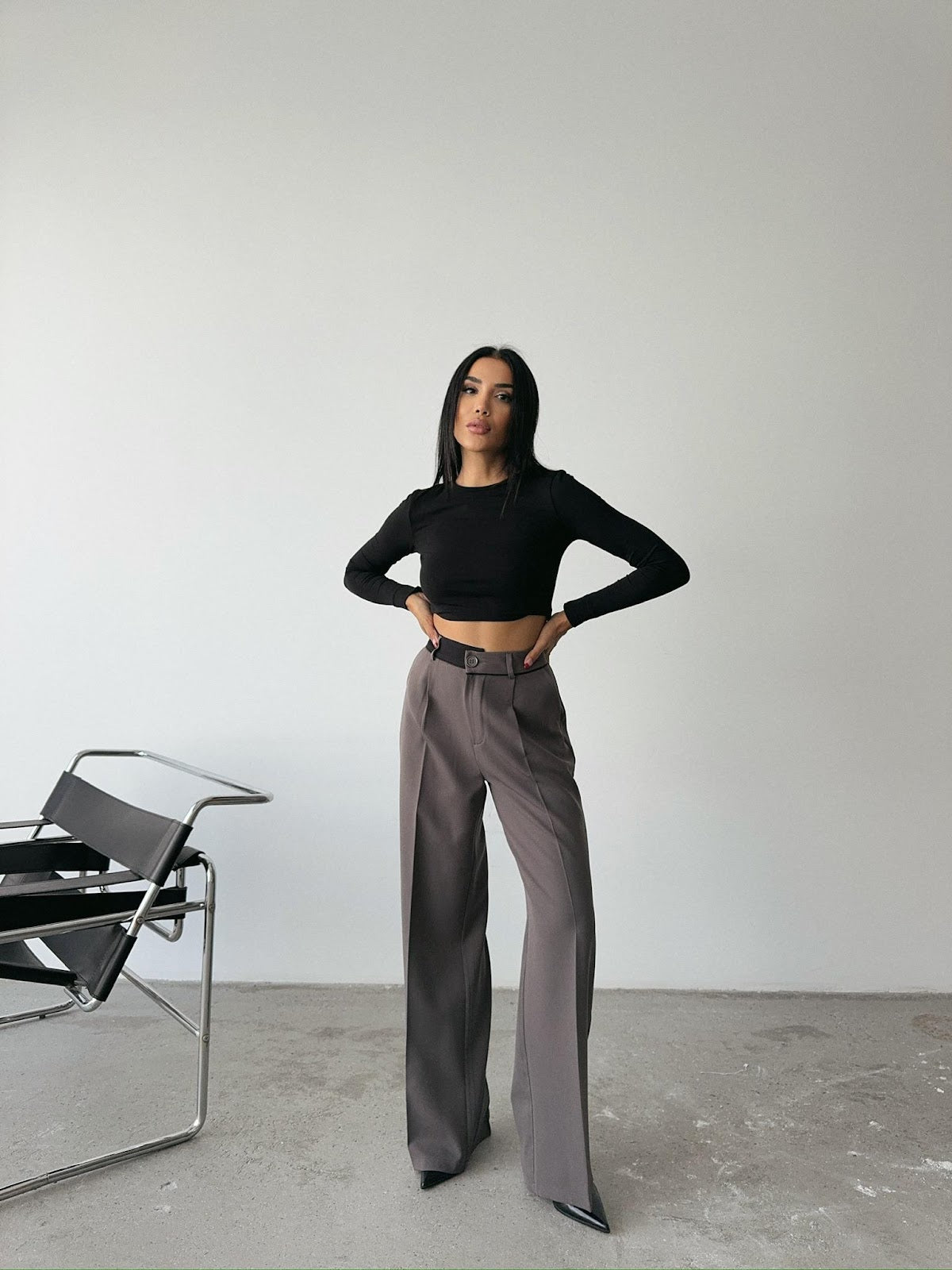 Pantalon Palazzo Gris