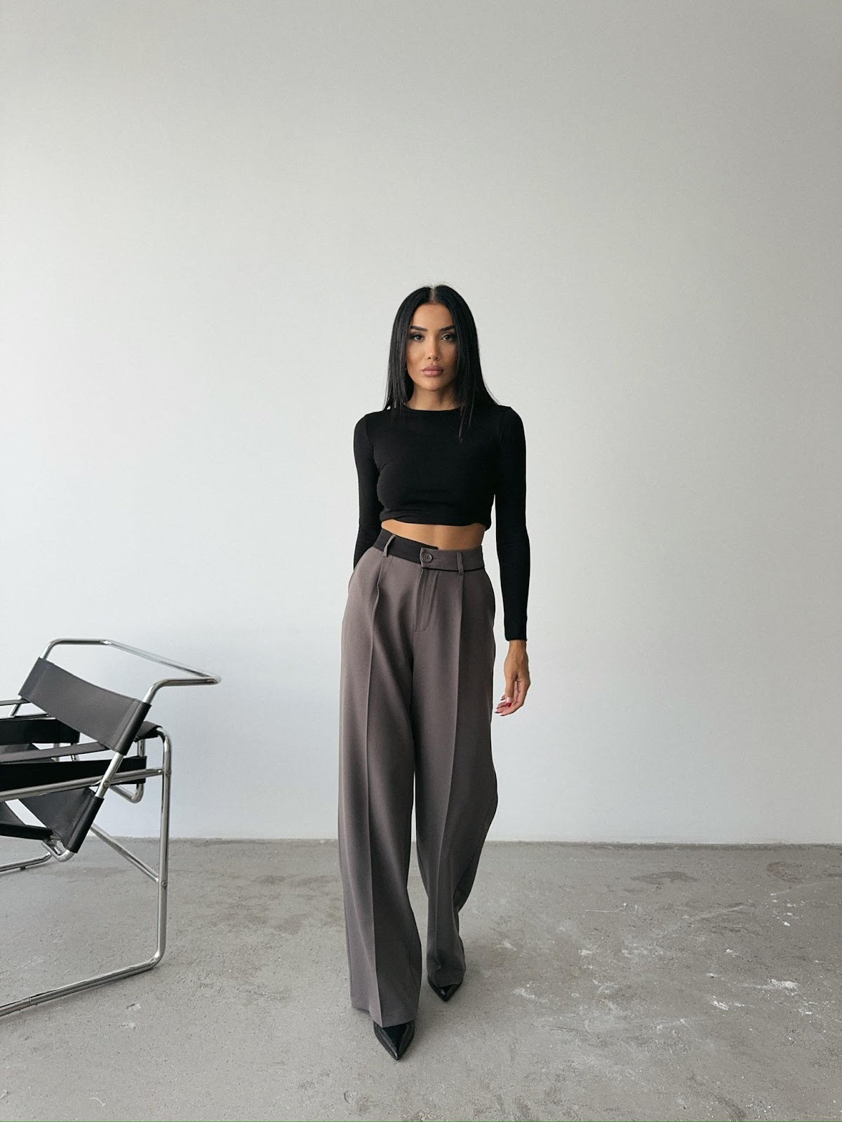 Pantalon Palazzo Gris