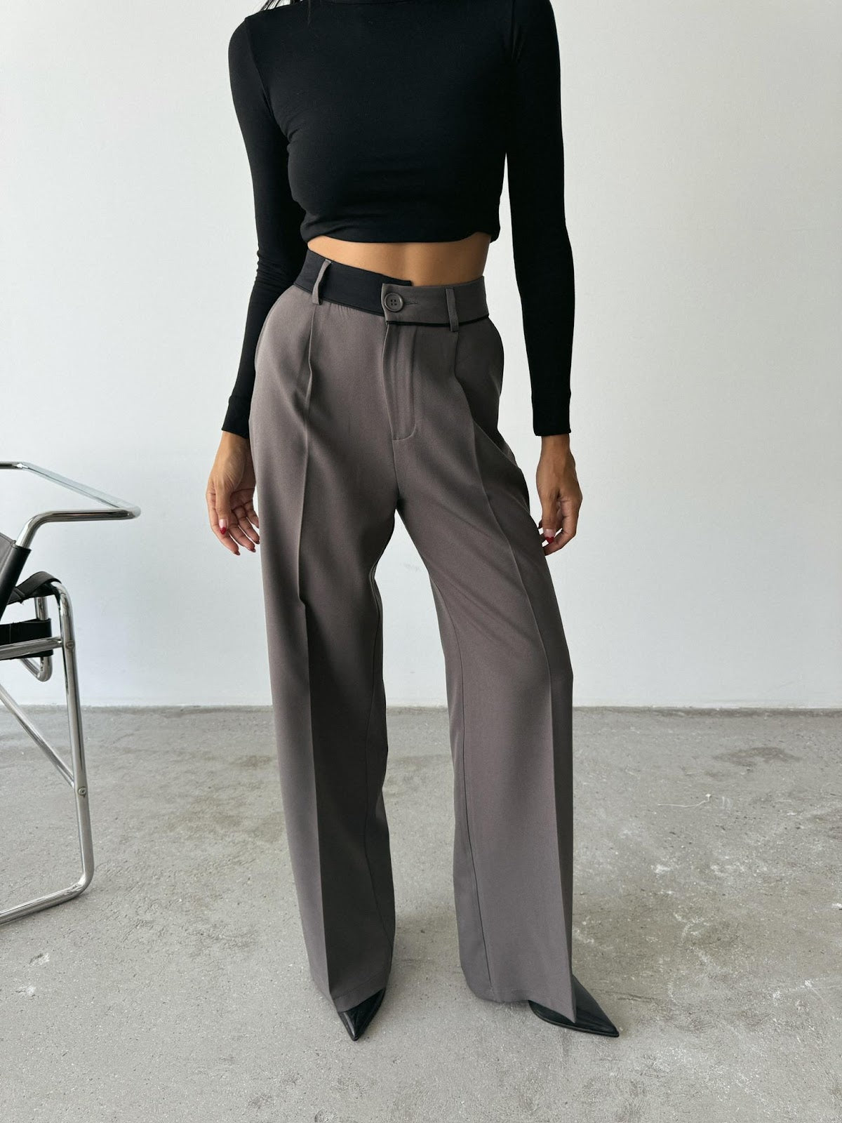 Pantalon Palazzo Gris