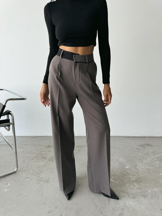 Pantalon Palazzo Gris
