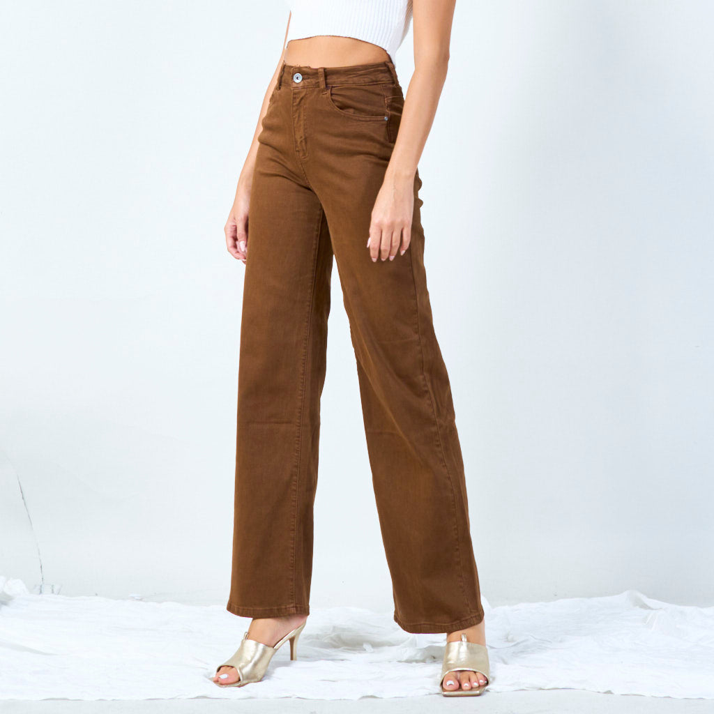Pantalon en denim à jambes larges