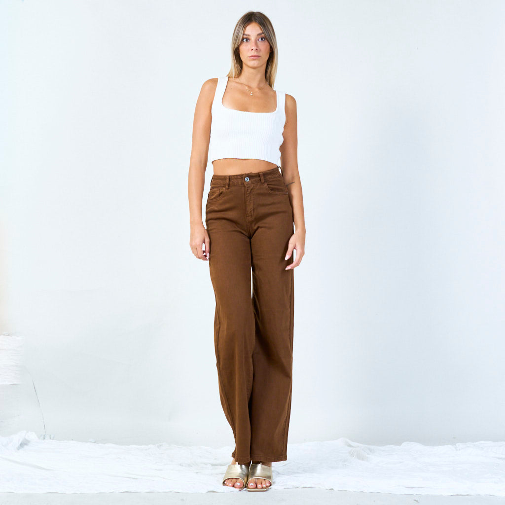 Pantalon en denim à jambes larges